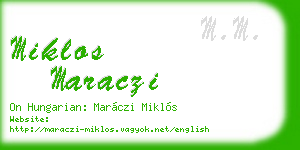 miklos maraczi business card
