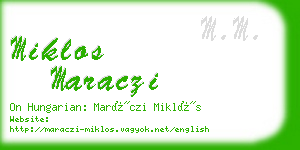 miklos maraczi business card